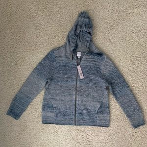 NWT Nic+Zoe Autumn Sky Hoodie Sweater in Blue Mix